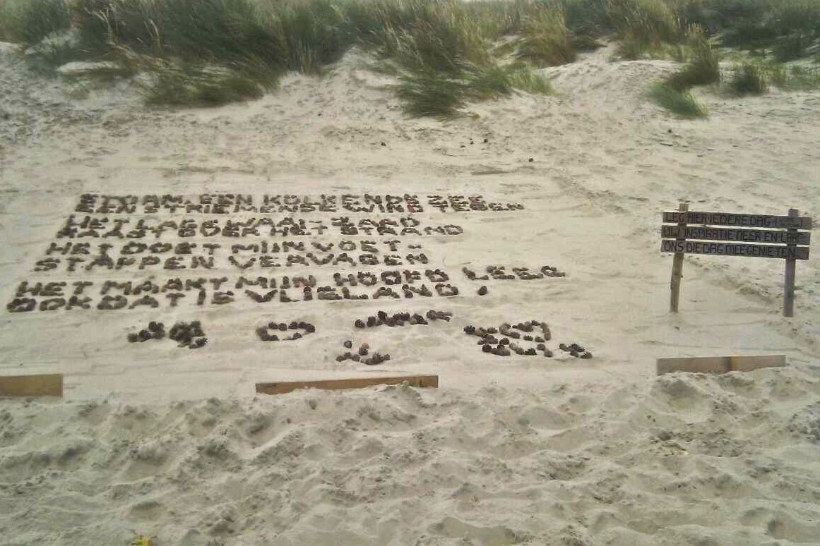 gedicht op strand vlieland
