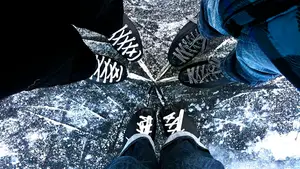 kerstster schaatsen ijs winter